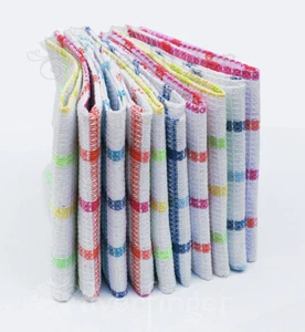 3 DISH TOWELS 100% COTTON Cloth Multipurpose Household Cleaning Tea Towels 12x12 - Picture 1 of 7