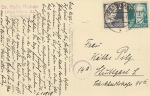 SBZ - Mi 212+215 - BuF - Stempel 6.1.49 Löbau - nach Stuttgart - Bild 1 von 2