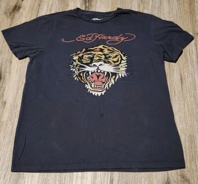 Ed Hardy Мужская Crewneck короткий рукав тигр графический футболка размер M черный - Изображение 1 из 4