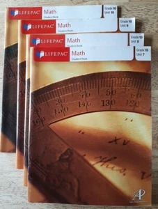 Alpha Omega Lifepac Grade 10 Units 7, 8, 9, 10 Lot of 4 Workbooks Geometry - Picture 1 of 5