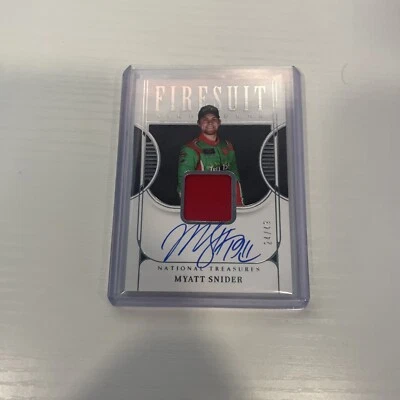 Myatt  Snider fire suit Patch, Auto, /49 national treasures.   - Image 1 of 3