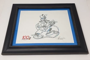 Disney 100 Jahre Magie Original Skizze Goofy Handgezeichnet Signiert - Bild 1 von 8