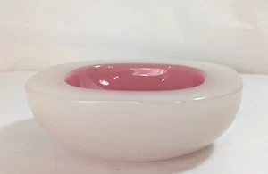 Murano Barbini For Seguso Opaline White & Pink Studio Glass Bowl Vintage MCM - Picture 1 of 6