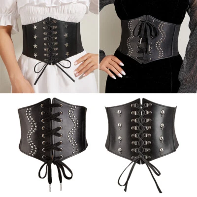 Breiter Korsettgürtel Für Damen Kunstleder Schlankheitsgürtel Für Kleider  / - Bild 1 von 4