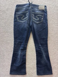 Silver Jeans Women Size **28 Hemmed Blue Denim SUKI LOW BOOT Cowboy Western - Picture 1 of 12