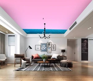 3D Sky Building Blue Pink Fairy - Ceiling Mural - Ceiling Wallpaper Mural - Picture 1 of 3