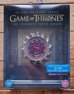 GAME OF THRONES - THE COMPLETE FIFTH SEASON - 5 - STEELBOOK - Blu-ray - NEW ! - Picture 1 of 2