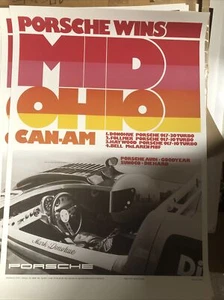 AWESOME Porsche WINS Ohio Can-Am Race 1973 Poster - Picture 1 of 1