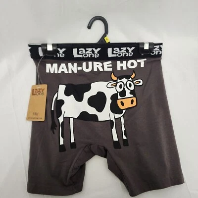Lazy One Men's Boxer Briefs Man-Ure Hot - Cow NWT 100% Cotton - Image 1 of 3
