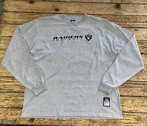 NFL Team Apparel Reebok Men’s Size XL Grey Raiders Logo Long Sleeve Shirt - Picture 1 of 9