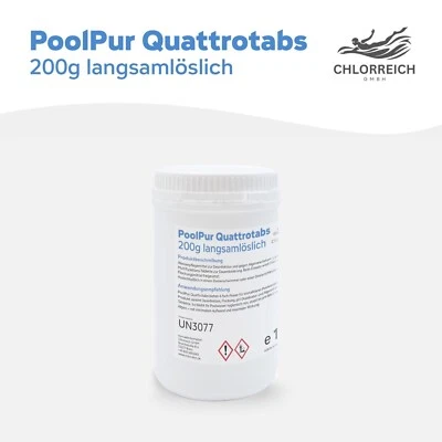 Pool Multitabs 1kg – Quattrotabs 200g langsam löslich – PoolPur Wasserpflege Tab - Bild 1 von 2