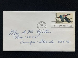1362 Wood Ducks FDC No Cachet Oct 24 1968 Cleveland OH - Picture 1 of 2