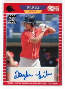 2021 Leaf Pro Set Draft RED RC AUTO Daylen Lile! Nationals! Rookie! Autograph - Picture 1 of 2