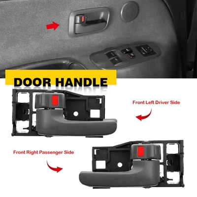 2x Manija de puerta interior interior negra delantera izquierda + derecha para Toyota Tundra 00-06 Foto 1 de 4