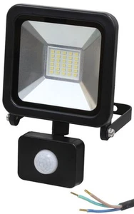 PRO ELEC - Lampu Banjir LED dengan PIR, 20W, 1600lm, 6000K, Hitam, IP44 - Picture 1 of 1
