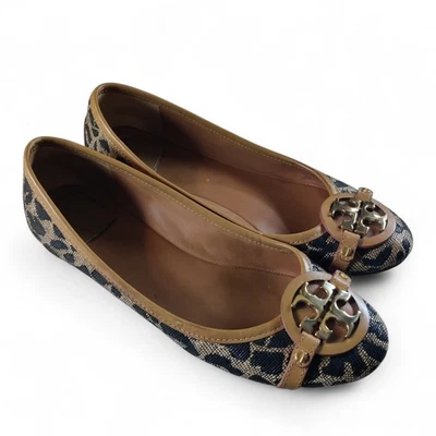 Tory Burch Logo Dorado Aaden Leopardo Ballet Pisos Sin Cordones Para Mujer 9 M * Leer Desc. Foto 1 de 4