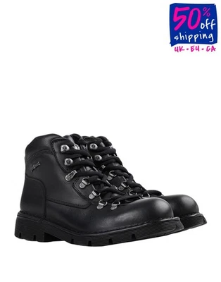 RRP€213 NEW ROCK Leather Combat Boots US8 UK5 EU38 Air Cushion Insole Black - Image 1 of 4