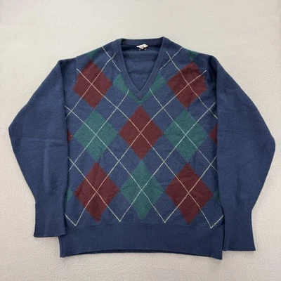Neiman Marcus Sweater Mens Large Argyle Cashmere Pullover Scotland Soft - Image 1 of 4