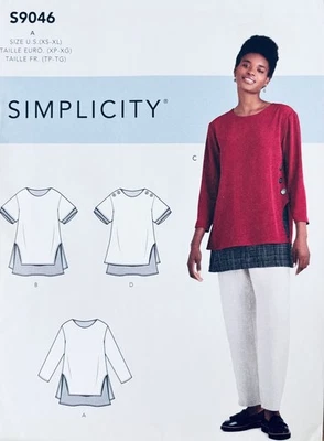 Simplicity Sewing Pattern S9046 Misses Layered Top in 3 Styles Sizes XS-XL 6-24 - Image 1 of 3