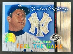 2000 Fleer Greats of the Game Mickey Mantle Feel Yankees Clippings Jersey #NNO - Picture 1 of 2