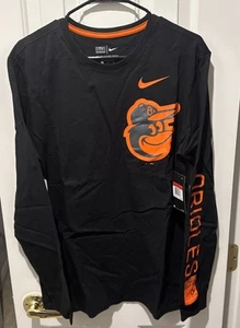 Baltimore Orioles Langarm-T-Shirt Herren L schwarz Nike Tee MLB authentisch neu mit Etikett - Bild 1 von 9