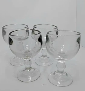 Vintage Goblet Chalice Extra Thick Heavy Clear Glass 8" x 4.5" Set Of Four Rare - Bild 1 von 6