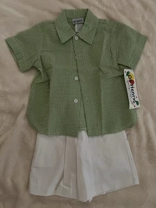 Conjunto de top y pantalón corto de algodón Seersucker para niños de Oh Henry talla 2,4T nuevo con etiquetas - Imagen 1 de 2