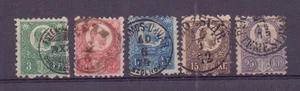 HUNGARY 1871-73 3k, 5k, 10k, 15k, 25k USED CAT £320 - Imagen 1 de 2