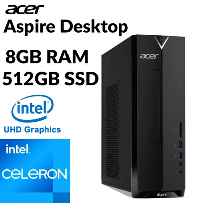 Acer Aspire Desktop Intel Celeron N4505 2GHz 8GB RAM 512GB SSD Refurbished - Image 1 of 4