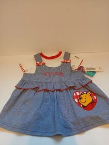 Conjunto de Vestido Winnie the Pooh Bebé 18M Bordado Y2K De Colección Raro - Imagen 1 de 7
