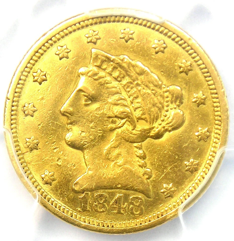 1848-C Liberty Gold Quarter Eagle $2.50 Charlotte - Certified PCGS AU Details - Image 1 of 4