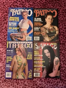 4 Tattoo Flash Magazines 2001-2004 / Tattoo Savage / Tattoo International Art - Picture 1 of 1