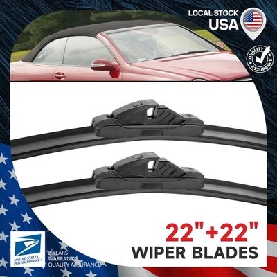 FOR Mercedes-Benz C280 2006-2007 C320 2004-2005 Windshield Wiper Blades 22"/22" - Image 1 of 4