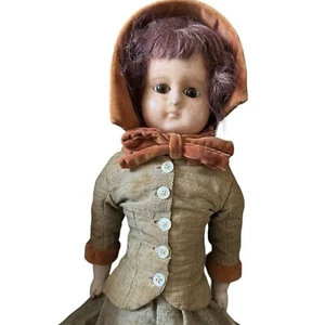 19 Century 1800s Antique Wax Over Composition Doll in wonderful condition - Picture 1 of 14