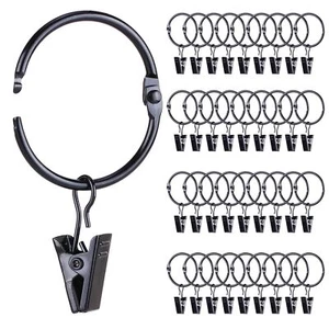 36 Pack Openable Metal Curtain Rings with Clips, 1.75 Inch Interior Diameter,... - Picture 1 of 7