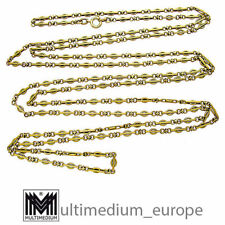 Antik Jugendstil 14 Karat Gold lange Sautoir Halskette Felzmann Adolf Wien c1890