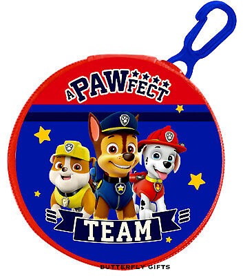 Children's Kids Personaggio PAW PATROL PVC Portamonete Portafoglio Borsellino Zip Clip Pawfect NUOVO • 5.73€