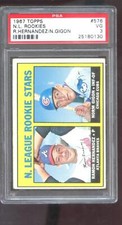 1967 Topps #576 N. L. Rookie Stars Ramon Hernandez Norm Gigon PSA 3 Graded Card