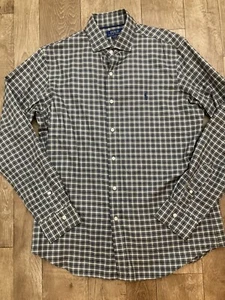 Camisa con botones Ralph Lauren gris a cuadros manga larga calce clásico con botones mediana 107 - Imagen 1 de 10