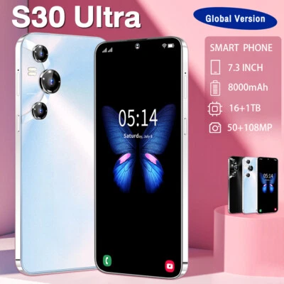 S30 Ultra Smartphone Android 13 Unlocked 16+1TB 7.3'' 50+108MP 8000mAh Dual SIM - Image 1 of 4