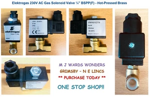 Elektrogas 230V AC Gas Solenoid Valve ¼” BSPP(F) - Hot-Pressed Brass - Picture 1 of 6