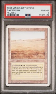 MTG Magic The Gathering Dual Lands Revised Savannah PSA NM-MT 8 - Picture 1 of 2