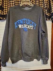 Champion University Of Kentucky Wildcats Sweatshirt Crewneck Size L Gray - Picture 1 of 8