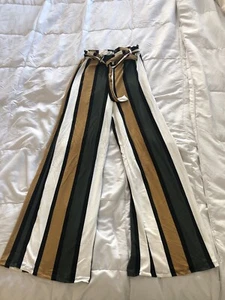 womens wide leg Belted dress pants - Picture 1 of 7