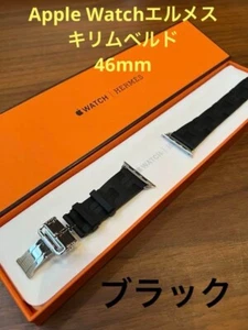 Hermès Apple Watch Band Black Soft Rubber Kilim Simple Tour 45mm Sporty Strap - Afbeelding 1 van 7