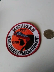  Vintage Michigan 1991 Wild Turkey Management Hunter  DNR Hunting Patch - Picture 1 of 1