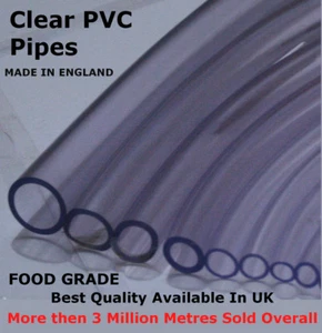 6mm 1/4" 5 METRE CLEAR PVC FLEXIBLE PIPE AQUARIUM WATER AIR FISH POND CAR HOSE - Picture 1 of 2