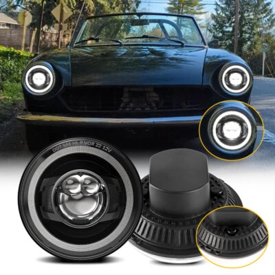 2PCS 7" LED Headlights Hi/Lo w/ Turn Signal & DRL for FIAT 124 Spider 1966~1985 - Image 1 of 4
