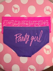 VTG Victoria's Secret PINK 2pk Seamless Stretch YOGA Hipster Panties Size M - Picture 1 of 6