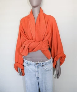 Boho Chic Mandarine Leinen Baumwolle Kuschelig Überwurf Kimono Pullover Größe Small-Large - Bild 1 von 7